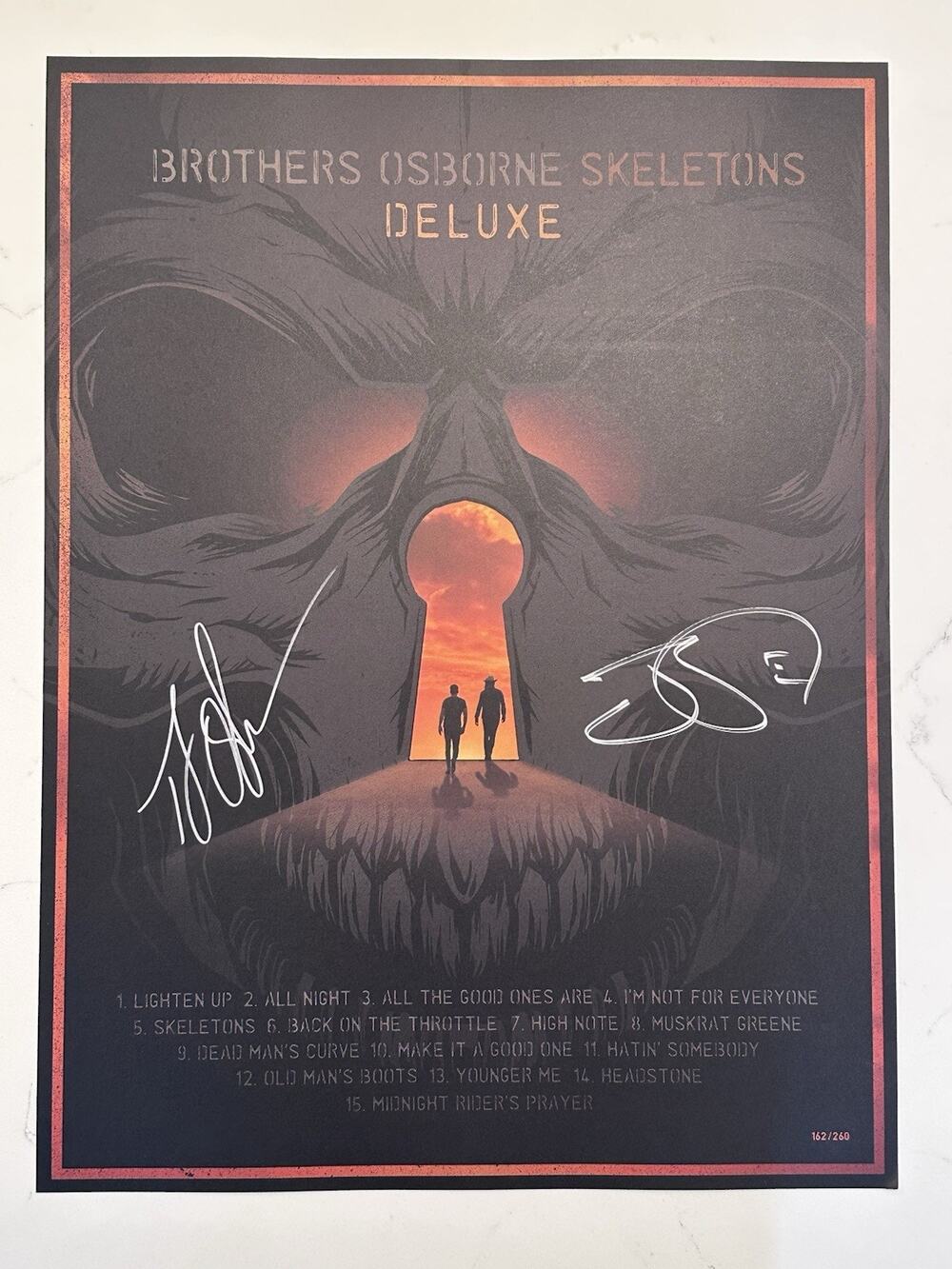 BROTHERS OSBORNE Skeletons Deluxe 18"x24" Poster #162/260 Signed Autographed by